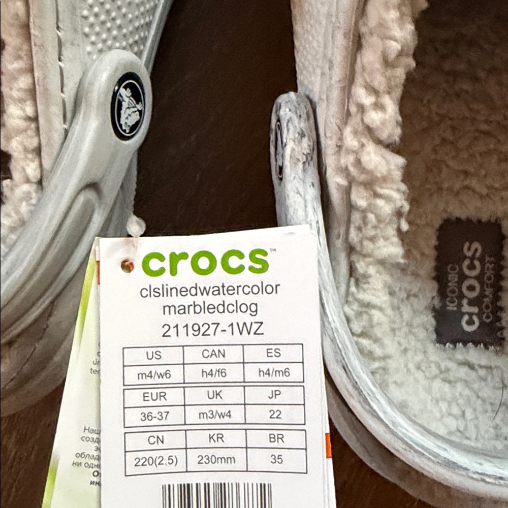 Crocs Classic Lined Clogs in Marble - Picture 3 of 3